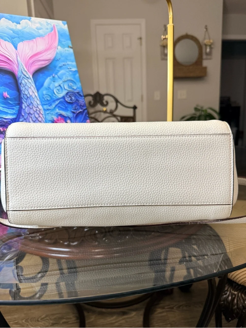 kate spade Cream Pebbled Leather Crossbody Bag with Gold-Tone Snap - Picture 5 of 7